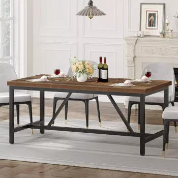 70.8" Rustic Farmhouse Dining Table for 6–8 (Industrial)