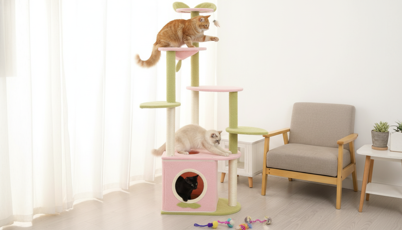 5-Tier Cat Tree Tower for Large Cats: Daily Play Hub