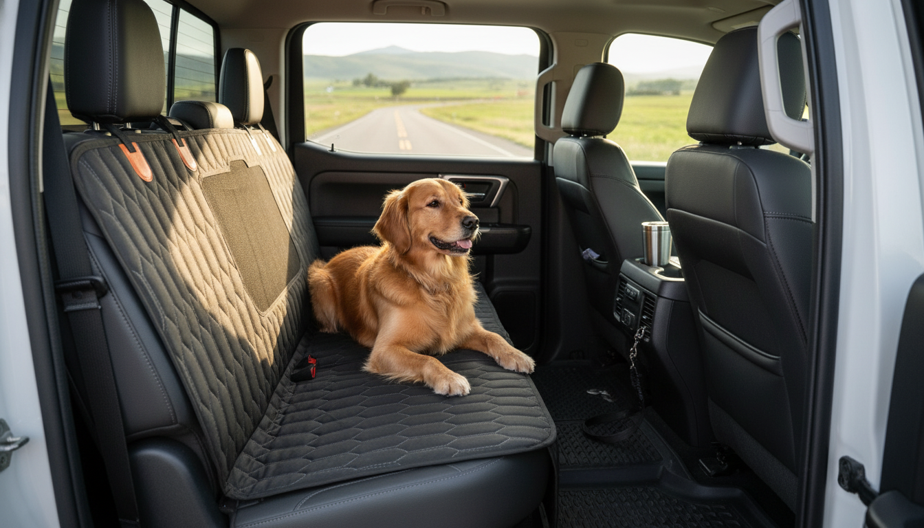 Waterproof Dog Car Seat Cover for Trucks: 6-in-1 Mesh