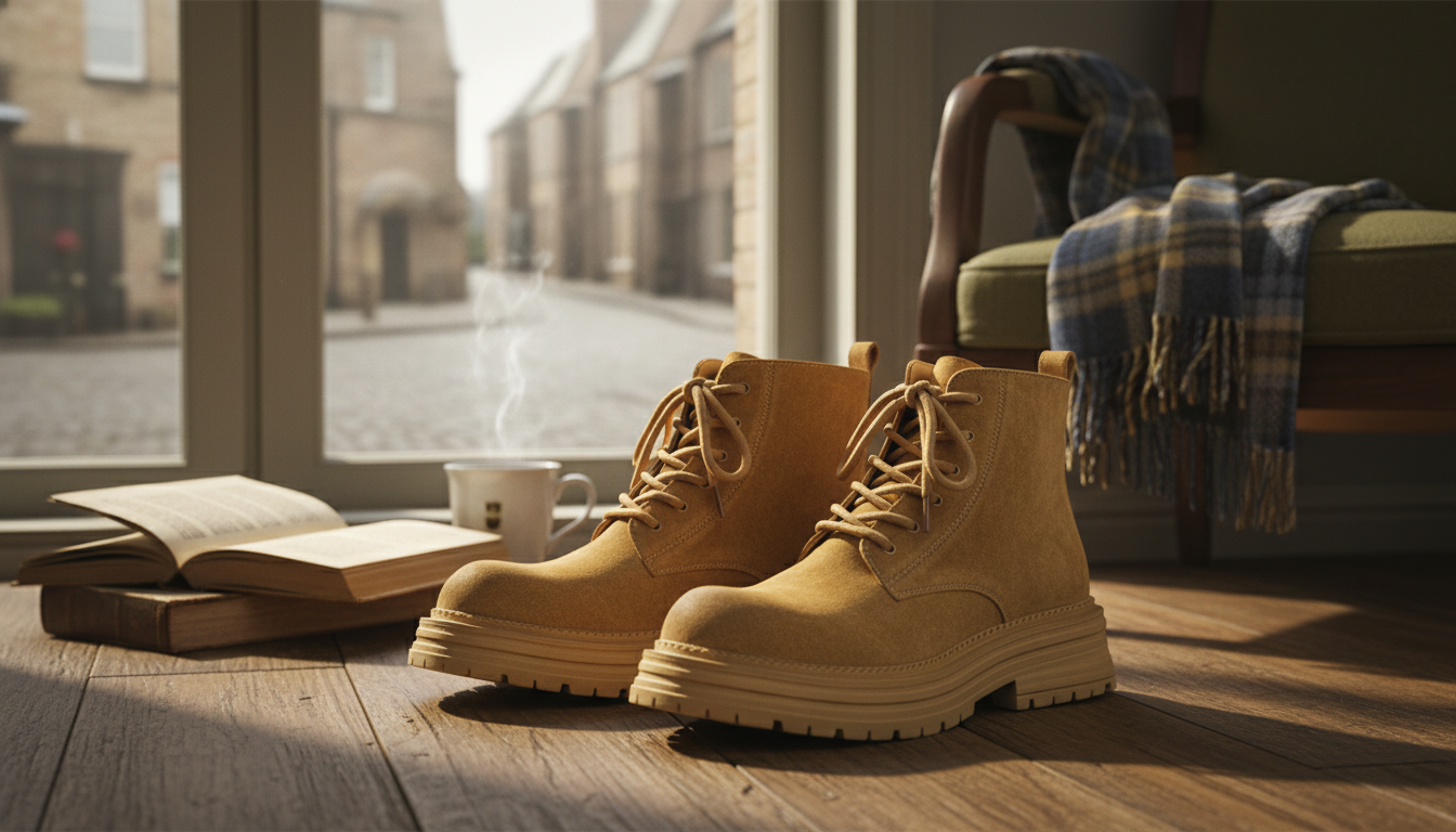 Men’s Yellow Suede Desert Boots: Vintage British Style