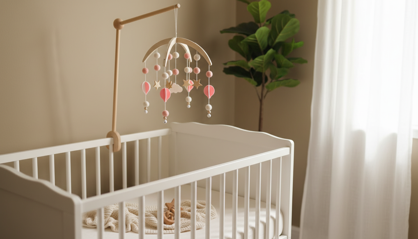 Wooden Star Crib Mobile: Music, Rattles & Safe Setup