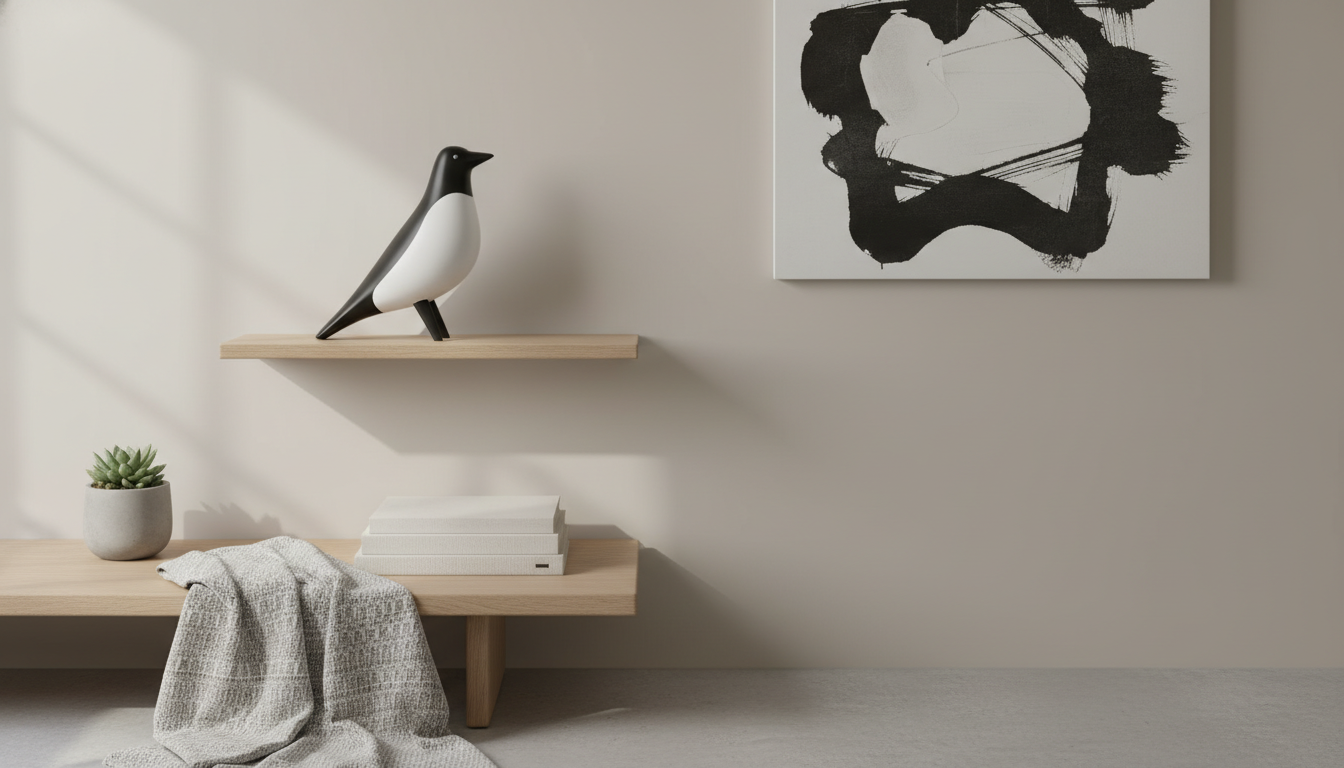 Style a Black & White Bird Figurine in Minimalist Decor